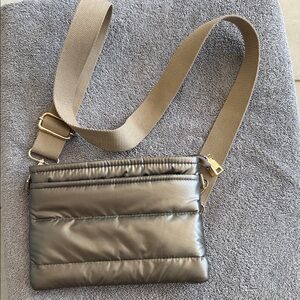 THINK ROYLN Metallic Bronze Crossbody Bag